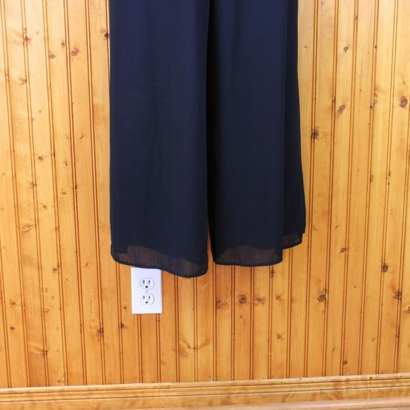 Eclipse Faux Wrap Jumpsuit Sash Waist Lined Small Black Sleeveless Formal D153 - Picture 7 of 9